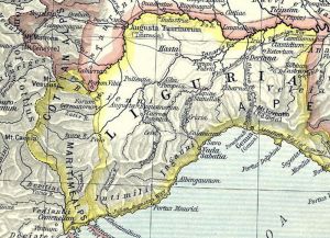 Carta geografica del territorio Ligure