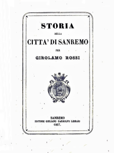 The History of Sanremo by Girolamo Rossi
