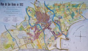 Cartina planimetrica di Sanremo nel 1912