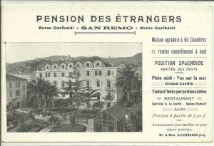 Postcard with the Pension Des Etrangéres