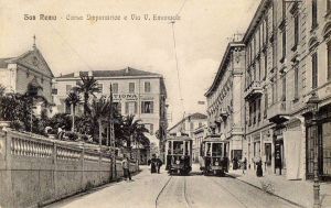 Hotel Nazionale with trams side by side