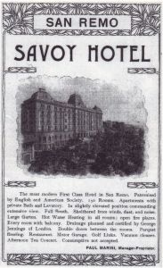 Advertising of the Hotel Savoy of 1914