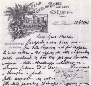 Postcard detail of Hotel de Rome