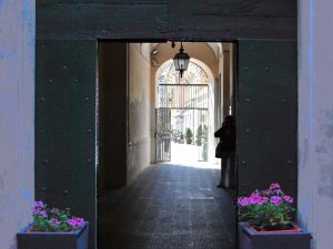 The passageway through which the south side of the palace with the gardens could be reached from Via Palazzo.
