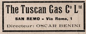 La targa della The Tuscan Gas Co.Ltd