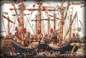 Flotta saracena, disegno allegorico