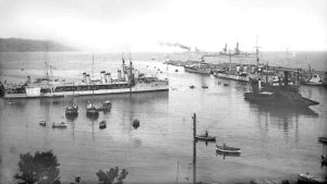 Cartolina del 1921 con le navi descritte