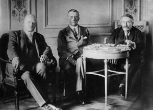 Stresemann avec Chamberlain et Briand à Locarno
