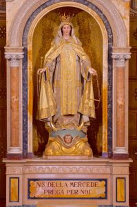 The plaster statue of Our Lady