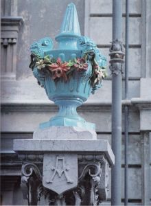 The ceramic vase with floral decoration