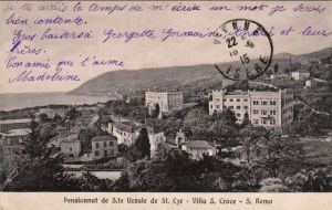 La villa en carte postale écrite